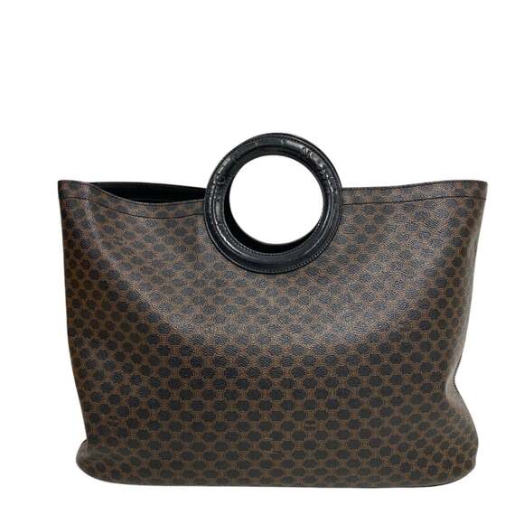 CELINE Handbags - CELINE Circle Logo Macadam Handbag, Black